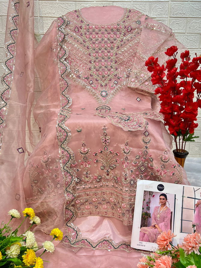 1332 A To D Mehboob Tex Embroidery Organza Pakistani Suits Wholesale Suppliers In India
